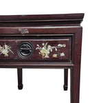 Elegant Rosewood Side Table with Mother-of-Pearl Inlay