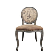 Vintage Parisian-Style Upholstered Dining Chair