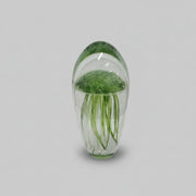 Captivating Green Jellyfish Art Glass Sculptural Paperweight