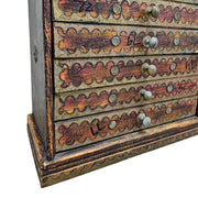 Artisanal Hand-Painted Wooden 10-Drawer Apothecary Jewellery Chest