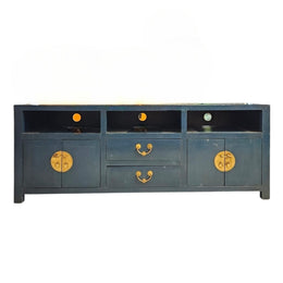 Midnight Azure Oriental Style Media Console