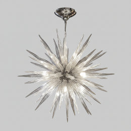 Murano Mid-Century Style Clear Glass Sputnik Starburst Chandelier