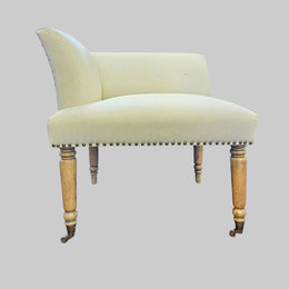 Marina Home Vintage Style White Fabric Reupholstered Corner Accent Chair