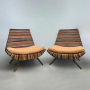 Multi Colour Rattan Low Slung Outdoor Accent Chair