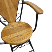 Artisan Scrollwork Wrought Iron High Bar Stool