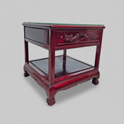 Chinese Dragon-Carved Rosewood Side Table