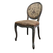 Vintage Parisian-Style Upholstered Dining Chair
