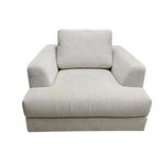Home Center Modern Comfort Beige Textured Fabric Cuddle Armchair