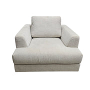 Home Center Modern Comfort Beige Textured Fabric Cuddle Armchair
