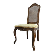 Extravagant French Provincial Extendable Wooden Dining Table and Rattan Chair Set