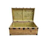 Rustic Style Natural Timber Cleated Top Steamer Trunk