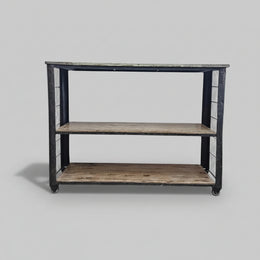 Industrial Iron & Reclaimed Wood 3-Tier Console