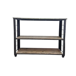 Industrial Iron & Reclaimed Wood 3-Tier Console