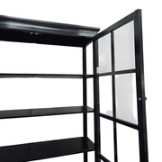 Vintage Black Glass Display Cabinet