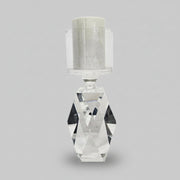 Architectural Clear Faceted Glass Gemstone Pillar Candlestick