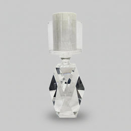Architectural Clear Faceted Glass Gemstone Pillar Candlestick