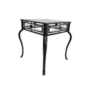 Neoclassical Style Wrought Iron Glass Top Side Table