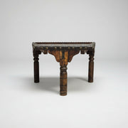 Rustic Bajot-Style Hand-Crafted Square Coffee Table