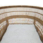 Woven Brown Rattan High Curved Back Accent Armchair
