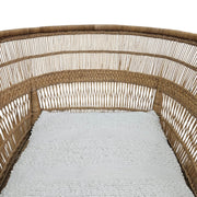 Woven Brown Rattan High Curved Back Accent Armchair