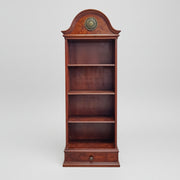 Vintage Arch-Top Mahogany Bookshelf with Single Drawer