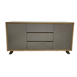 Sleek Two-Tone Sideboard with Triple Drawers and Cabinets