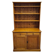 Classic Oak Wood Open-Shelf Kitchen Hutch