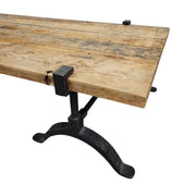 Rustic Industrial Reclaimed Wood Coffee Table with Cast Iron Legs