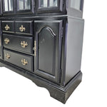 Vintage Style Classic Black Wooden Display Cabinet and Hutch
