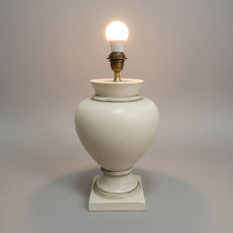 Refined Neo-Classical Style Off-White Urn Ceramic Table Lamp