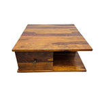 Handcrafted Sheesham Wood Coffee Table with Storage