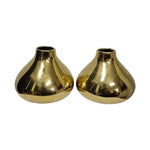 Polished Metallic Gold Ceramic Teardrop Bud Vase