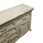 Provincial Charm Hand-Distressed Cream Sideboard Cabinet