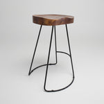 Industrial Solid Wood Tractor Seat Bar Stool