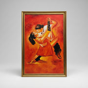 Passionate Argentine Tango Scene Original Framed Oil Canvas Painting