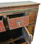 Antique Hand-Carved Oriental Cabinet with Phoenix Detailing