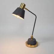 Bubblesquare Mid-Century Style Matte Black and Brass Adjustable Desk Lamp