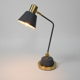 Bubblesquare Mid-Century Style Matte Black and Brass Adjustable Desk Lamp