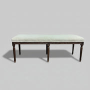 The One Vintage Style Cream Upholstered Long Bench with Fluted Legs