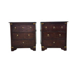 Vintage-Inspired Campaign Style Solid Wood Nightstand