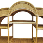 Bohemian Rattan and Woven Cane Triple Arch Large Display Shelf