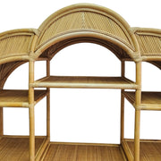 Bohemian Rattan and Woven Cane Triple Arch Large Display Shelf