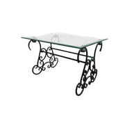 Wrought Iron Scrollwork Glass Top Coffee Table