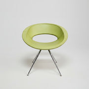Postmodern Space Age Green Leather Ring Accent Chair