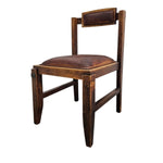 Heritage Antique Style Leather & Distressed Wood Chair