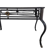 Classical Wrought Iron Glass Top Coffee Table