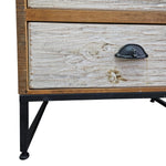 Rustic Industrial Two-Drawer Reclaimed Wood Nightstand