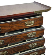 Joseon Style Brass-Mounted Elm Wood Multi-Drawer Storage Chest