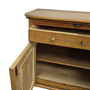 Antique-Inspired Oak Storage Cabinet with Reeded Accents