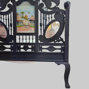 Heritage Sindhi Hand-Carved Solid Wood Four-Poster Antique Bed